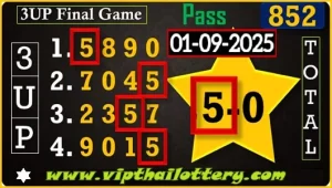 Thai Lottery Total Paper 3up Game Pass Online Tips 01-09-2025