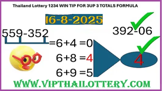 Thailand Lottery 1234 Sure Tip Total Win Formula 16th August 2025