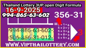 Thai Lottery 3D Open First Number Total Pass Formula 16-09-2025