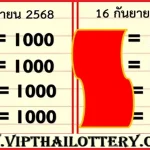 Thai Lottery Winning Draw Vip Direct Formula 16th September 2568