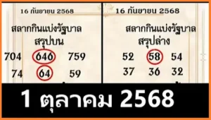 Thailand Lottery 3D Total King Sure Win Formula 1st October 2568