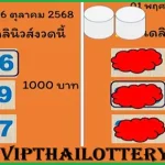 3D Thai Lottery HTF Down Touch Last Hint Tips 01.11.2025