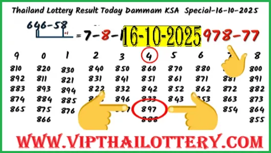Thai Bangkok Weekly Lottery KSA Sixline Vip Special Tips