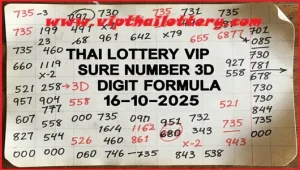 Thai Lottery Vip Sure Number 3d Digit Formula 16-10-2025