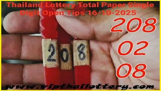 Thailand Lottery Total Paper Single Digit Open Tips 16-10-2025