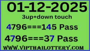 Thai Government Lottery 2 Down Non Miss Touch Total Winner