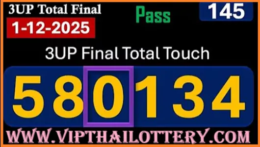 Thailand Lottery 3UP Full and Final Total Touch Update 01-12-2025
