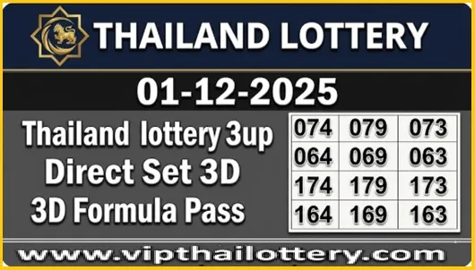 Thailand lottery 3up Direct Set 3D Formula Pass 01-12-2025