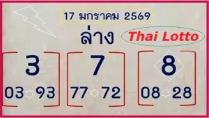 Thai Lotto 3D Jackpot Double Game Last Tips 17.01.2026