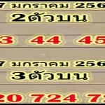 Thailand Lottery Final Game 2 Down Pairs Set 17th January 2026