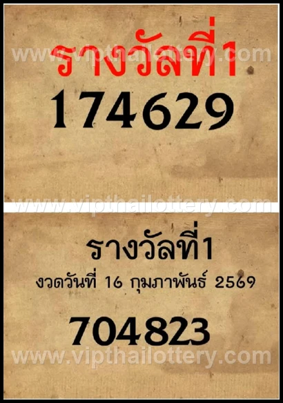 Thai Lotto Free Tips 123 Lottery Cut Digit 16-02-26