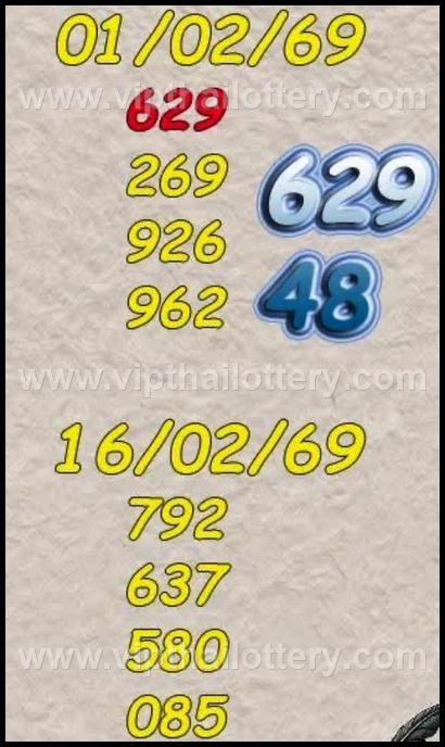 Thai Lotto Vip Total Thailand Lottery 100 Sure Number 16-02-26
