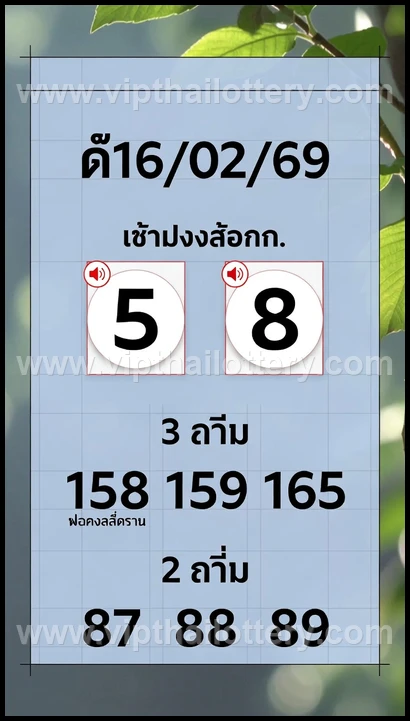 Thai Lottery 100% Sure Namber Formula 16Th February 2026