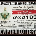 Thailand Lottery First Prize Detail 01/03/2026