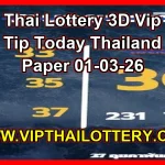 Thai Lottery 3D Vip Tip Today Thailand Paper 01-03-26