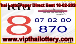 Thailand Lottery 3up Sure Set For 16-02-2026