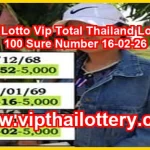 Thai Lotto Vip Total Thailand Lottery 100 Sure Number 16-02-26