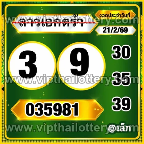 Vip Thai Lottery Thailand Paper 1st March 2026