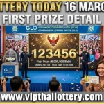 Thai lottery Today 16 March 2026 First Prize Detail