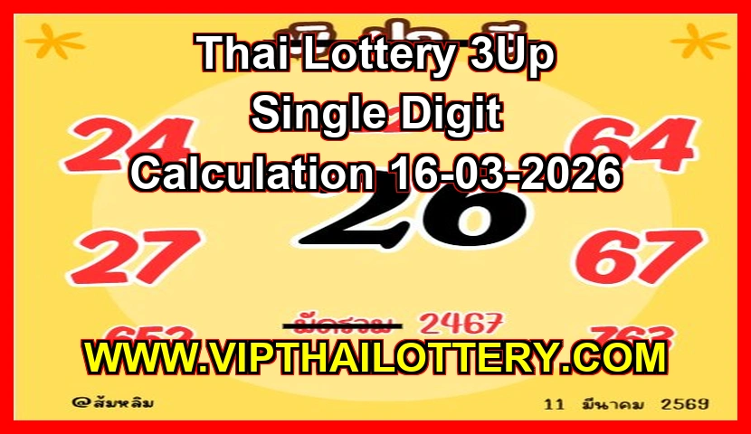 Thailand Lottery Cut Digit Pair Prime Digit Calculation 16-03-2026