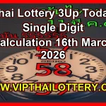 Thai Lottery 3Up Today Single Digit Calculation 16th March 2026