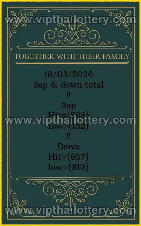 Thailand Lottery Paper Today Down Number Chart 16-03-2026