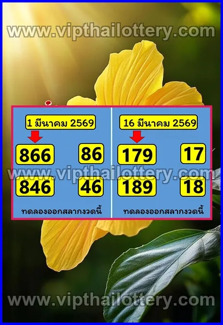 Thai Lottery 3D Vip Tip Today Lotto Total 16/03/2026
