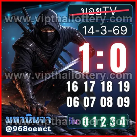 Thai Lotto Vip Total Lottery 3D Tip 16th March 2026