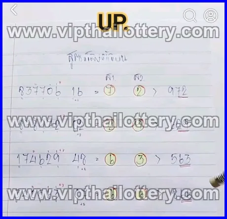 Thai Lottery 3Up Single Digit Calculation Vip Tips Today 16-03-26