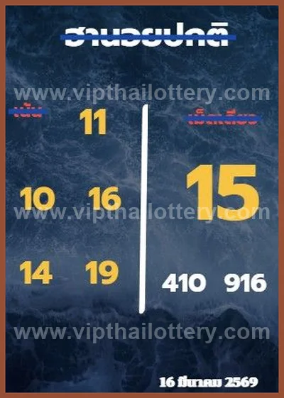 Thai Government Lottery Tips Paper Set Sure VIP 1 April 2026