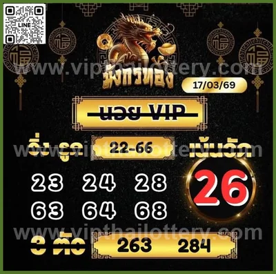 Thai Government Lottery Tips Paper Set Sure VIP 1 April 2026