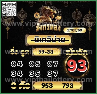 Thai Government Lottery Tips Paper Set Sure VIP 1 April 2026