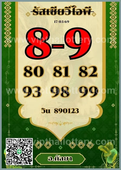 Thai Lottery Set Formula 3Up Master Sure Glo Paper 1-4-2026