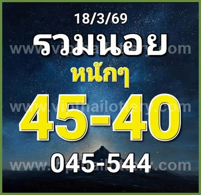 Thai Lottery Set Formula 3Up Master Sure Glo Paper 1-4-2026