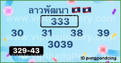Thai Government Lottery Numbers Paper Sure 3Up Glo 1-4-2026