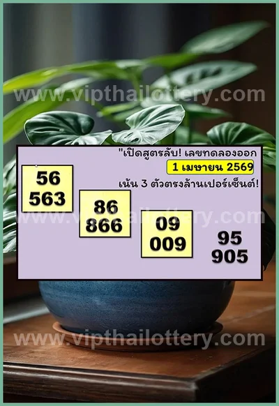 Thailand Lottery Direct Master Result 3Up VIP Set 01.04.26
