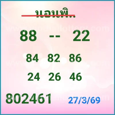 Thai Official Lottery VIP Formula Direct Paper Set 01.04.26