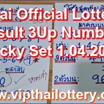 Thai Official Lottery Result 3Up Numbers Lucky Set 1.04.2026