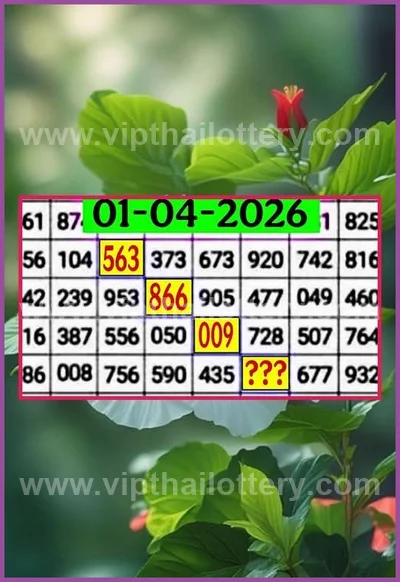 Thai Lotto Numbers Formula Lucky Sure Paper Result 1.04.2026