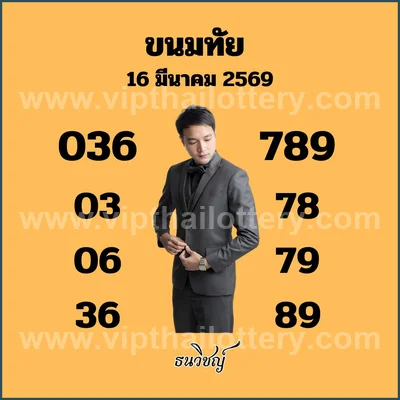 Thailand Lottery Numbers Lucky Formula Winning 16/03/2026