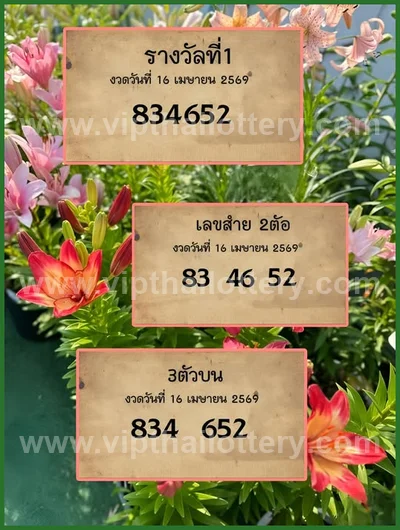 Thai Lottery Lucky Winning Tips Sure Paper Touch 16.04.2026
