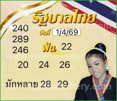 Thai Lottery Paper 3Up Set Winning Touch Sure VIP 16/04/2026