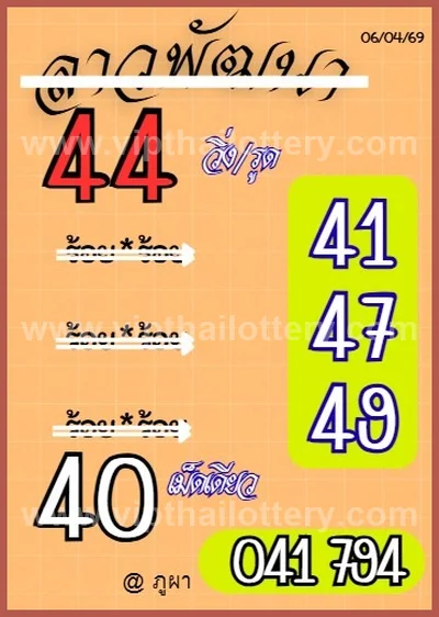 Thai Official Lottery Numbers Touch Formula Set 16-4-2026