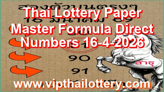 Thai Lottery Paper Master Formula Direct Numbers 16-4-2026