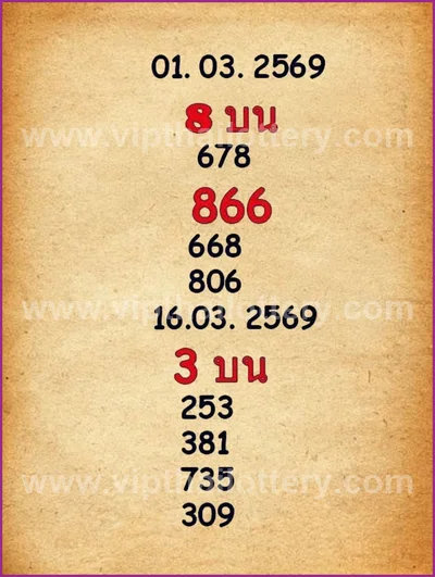 Thai Official Lottery VIP Direct Paper Winning 16 April 2026