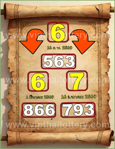 Thai Official Lottery VIP Direct Paper Winning 16 April 2026