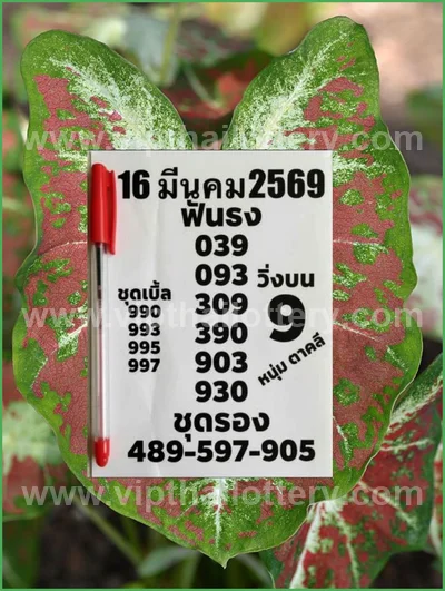 Thailand Lottery Numbers Sure Tips 3Up Touch 16 April 2026