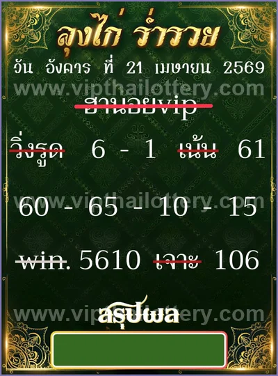 Thai Official Lottery VIP Result Touch Lucky Set 02.05.2026