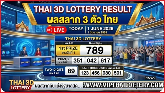 Thai 3d Lottery Result Today Live 1st June 2026