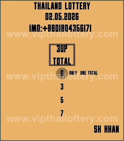 Thai Official Lottery Master Set 3Up Winning Tips 02.05.2026